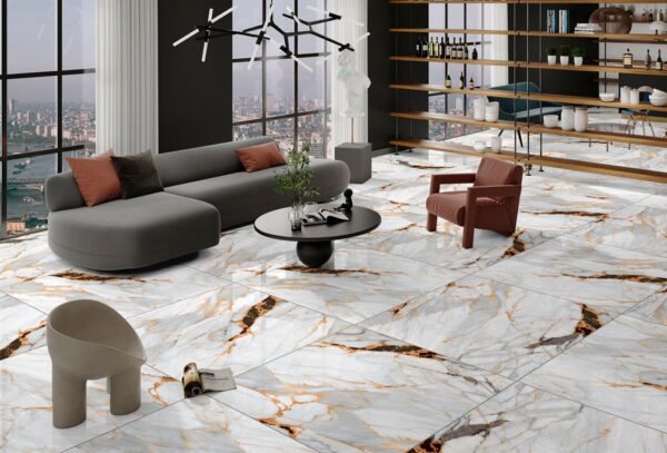 PORCELAMAX DAMASCO RETIFICADO POLIDO 82x82 (2,70 M²) ROCHA FORTE - Image 2